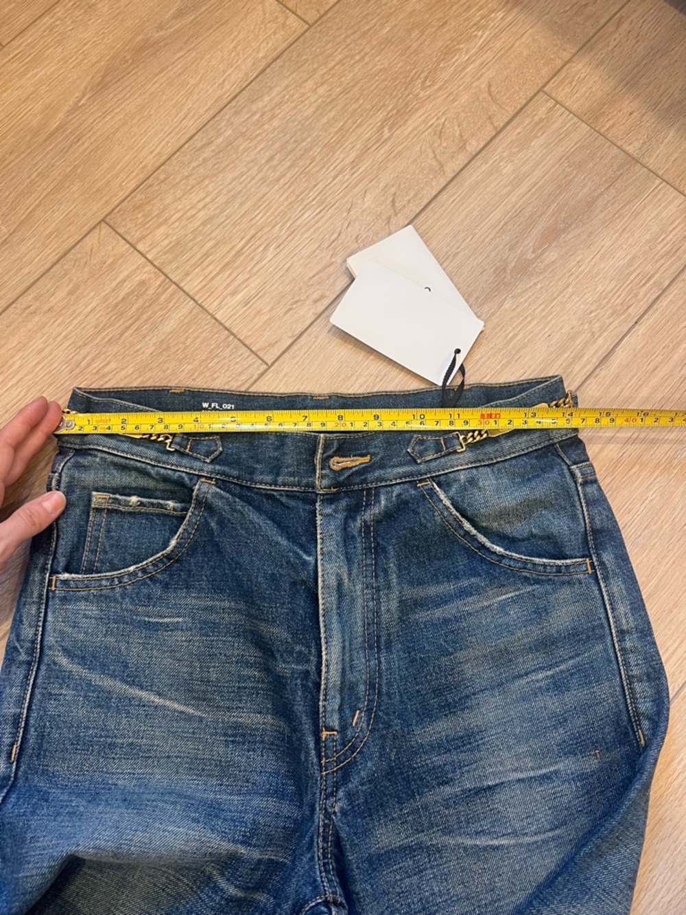 Celine Triomphe Chain Detail Jeans – Gold Chain Waist – Designer Denim - Picture 14 of 15